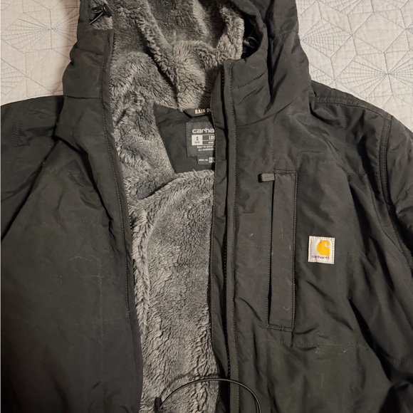 Carhartt Women's Rain Defender Loose-Fit Hooded Jacket Fleece-Lined Sz Small - Picture 13 of 14